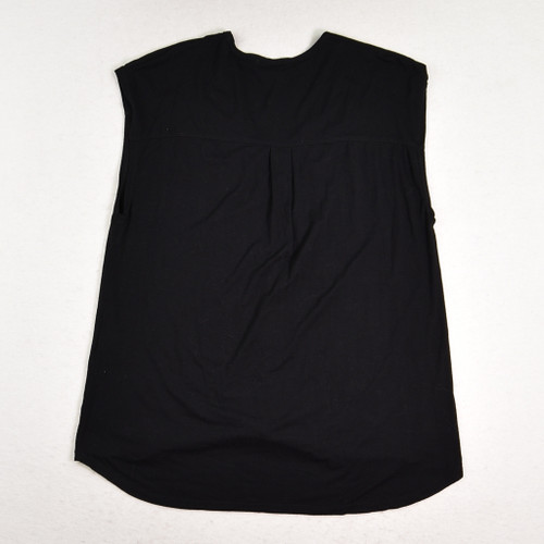 Women's Black Tie Front Sleeveless Shirt, Size S