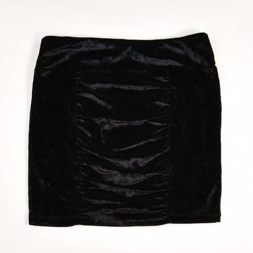 Women's Short Black Velvet Skirt, Size M