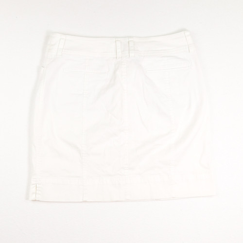 Women's White Zip Front Skirt, Size 10