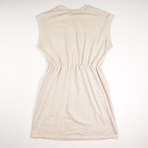 Women's Tan and Brown Striped Knit Dress, Size L