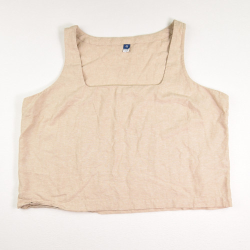 This tan linen crop top by Old Navy is a Size XXL Tall.