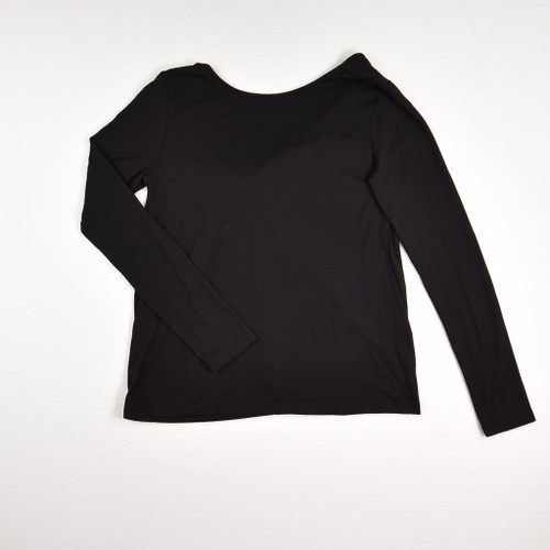 Women's Black Knit Long Sleeve Shirt, Size S