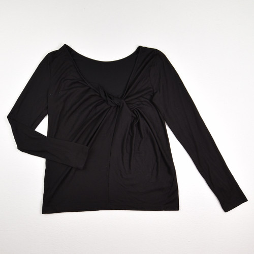 This women's black knit long sleeve shirt by Athleta is a Size S.