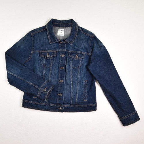 This blue denim jacket by Old Navy is a Size L.