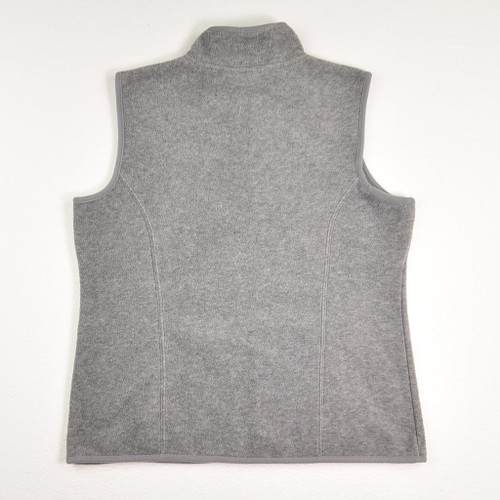 Women's Grey Fleece Zip Front Vest, Size PM
