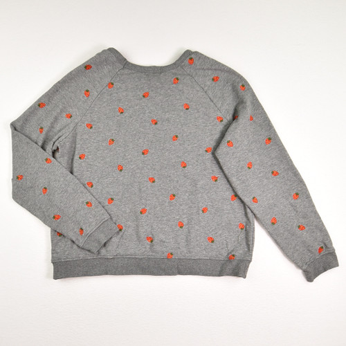 Women's Grey with Strawberries Sweatshirt, Size M
