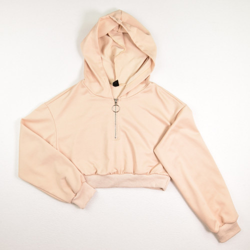 This tan cropped sweatshirt by Dreimp is a Size S.