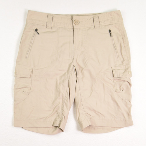This is a pair of tan cargo shorts by Columbia, Size 2.