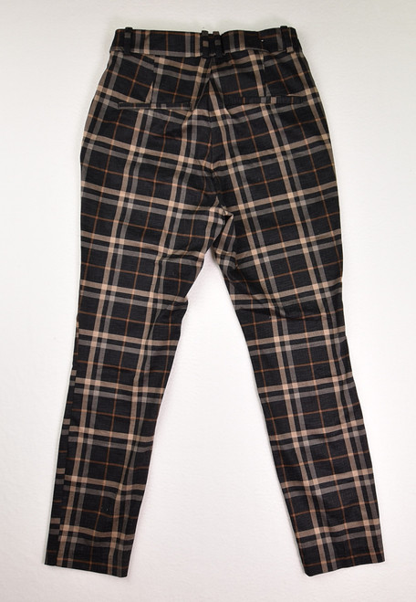 Women's Black Plaid Dress Pants, Size 10