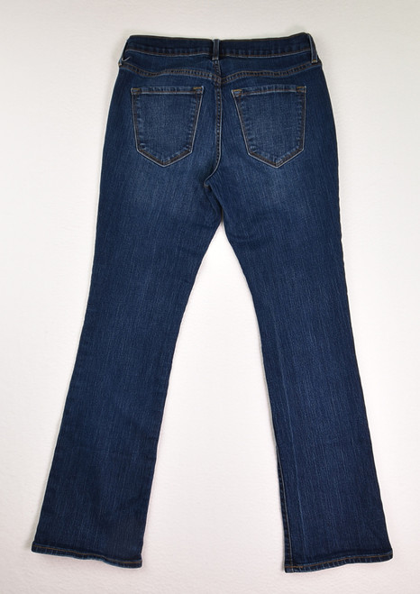 Women's Blue Denim Mid-Rise Curvy Jeans, Size 4P