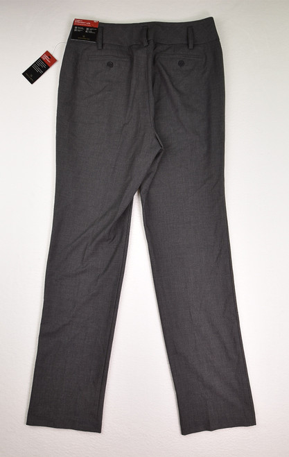 Women's Curvy Straight Leg Charcoal Pants, Size 10T