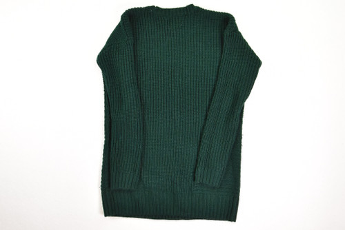 Women's Dark Green Arizona Cable Sweater, Size XS