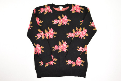 Women's Forever 21 Black Floral Sweater