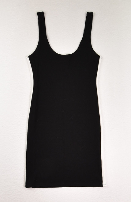 This is a black, knit, skinny dress by Forever 21, Size S.