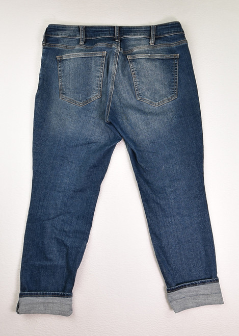 Women's Blue Denim Boyfriend Jeans, Size 34 x 29