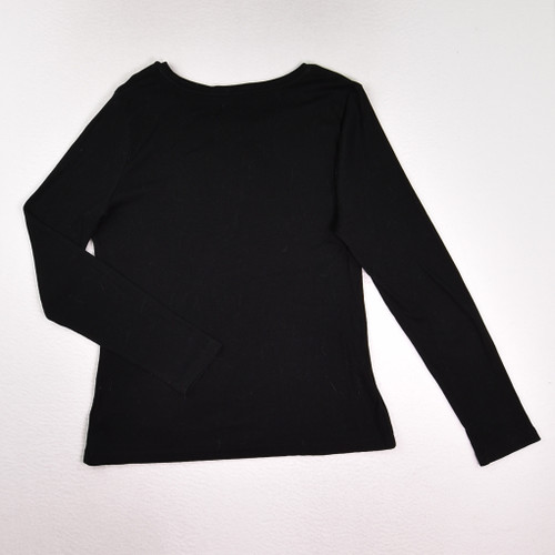 Women's Black Long Sleeve Knit Shirt, Size L