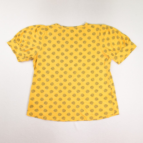 Women's Yellow Patterned Knit Shirt, Size L