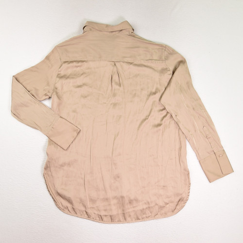 Women's Mocha Silky Blouse, Size XS