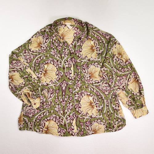 This green floral long sleeve blouse by Morris & Co. by H & M is a size 14.