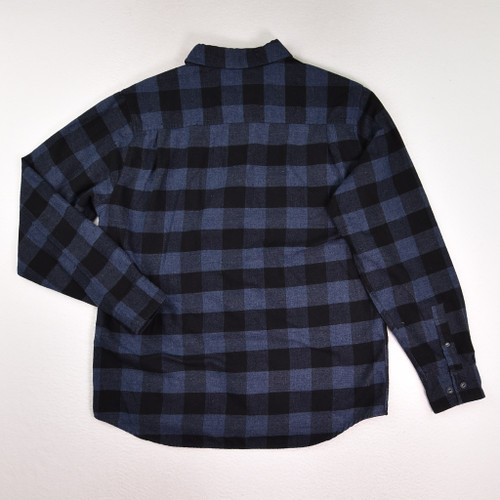 Men's Blue and Black Buffalo Plaid Shirt, Size L