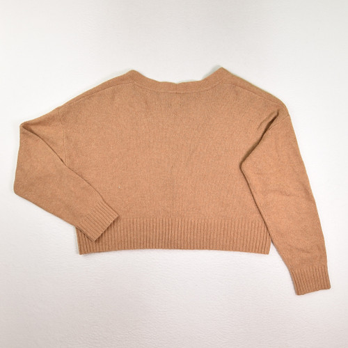 Women's Tan Short Cardigan Sweater, Size L