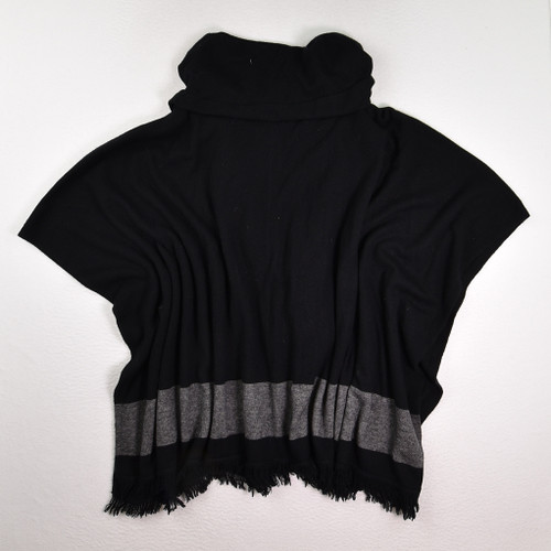 Women's Black and Grey Sweater Cape
