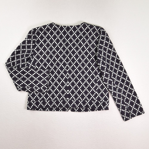 Women's Blue and White Short Dress Jacket, Size 6