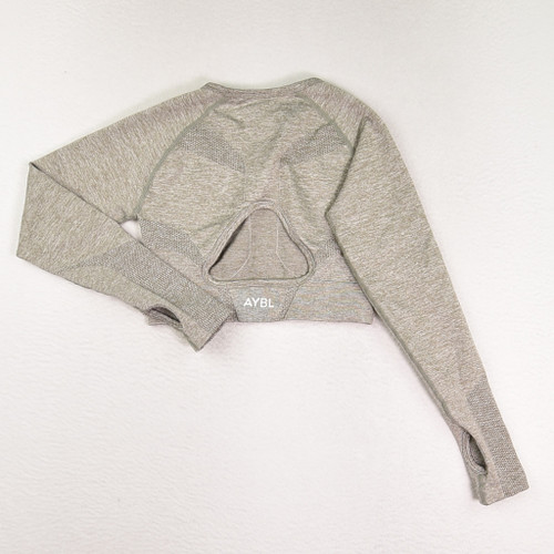 Women's Cropped Long Sleeve Activewear Shirt, Size XS