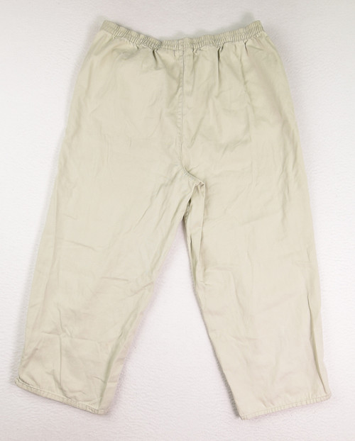 Women's Tan Capris with Flowered Hem, Size S