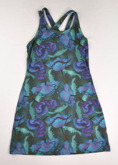 This is a lined, activewear dress with built-in bra, size S, from Title Nine.