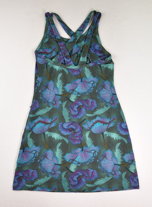 Women's Green Floral Activewear Dress, Size S