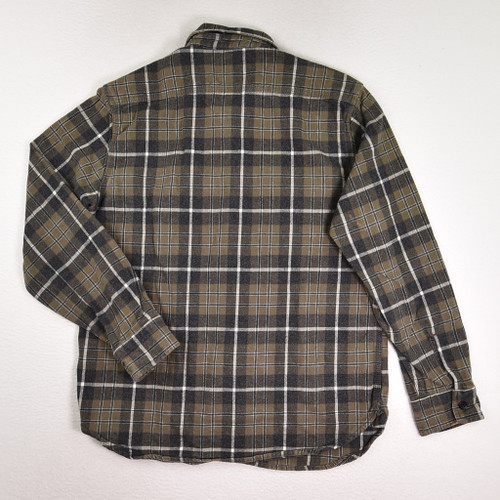 Men's Green and Black Flannel Shirt, Size L
