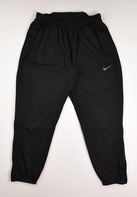 This is a pair of lightweight black Nike sweatpants, size L.
