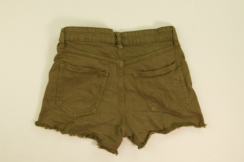 Women's Green Denim Shorts, Size 5