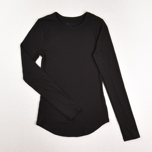 This is a long sleeve, black, rib knit shirt by No Boundaries, Size XS.