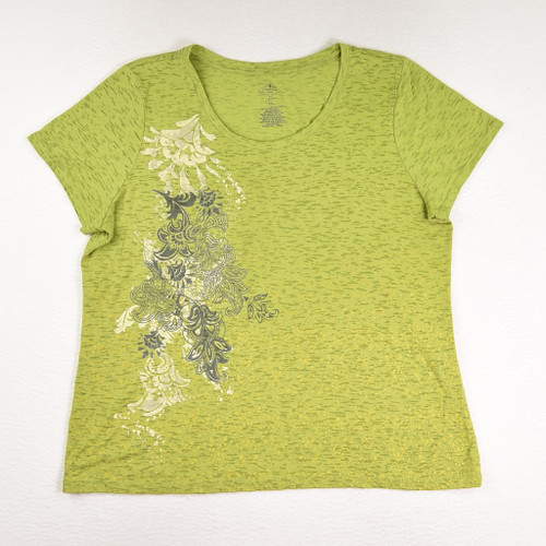 This is a green, patterned shirt by St. John's Bay, Size PXL.