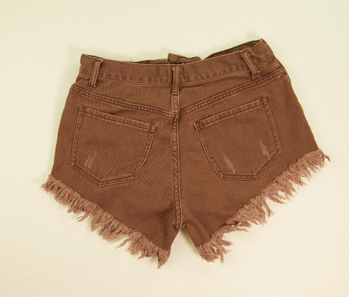 Women's Brown Denim Shorts, Size 9