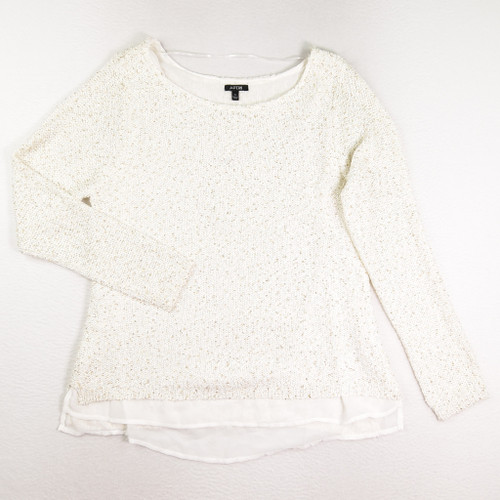 This is a cream, sequined sweater with sheer under layer by Apt. 9, Size XL.