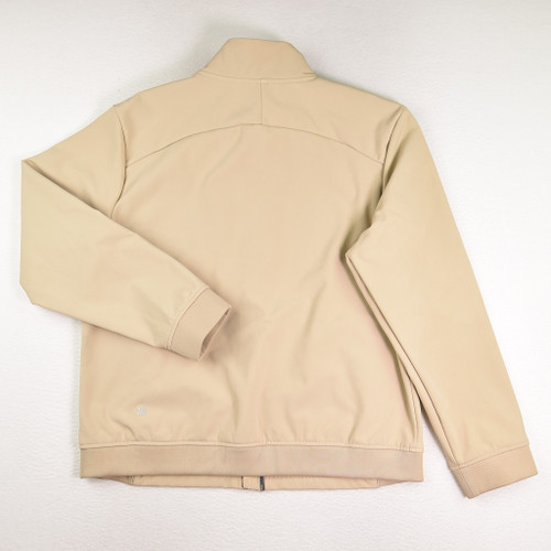 Men's Tan Soft Shell Fleece Jacket, Size L