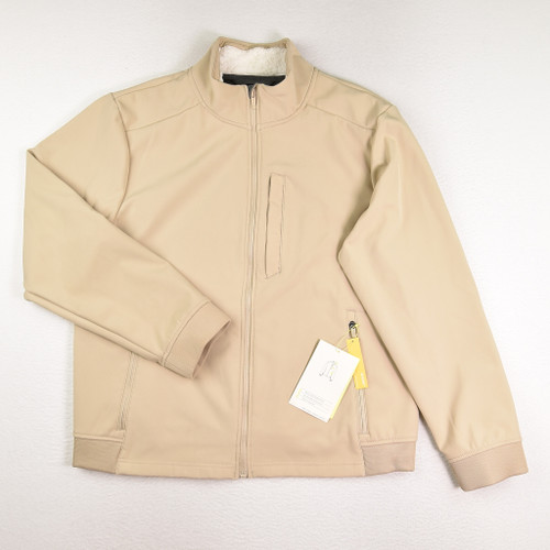 This is a tan soft shell fleece jacket by All in Motion, Men's Size L, New with Tags.
