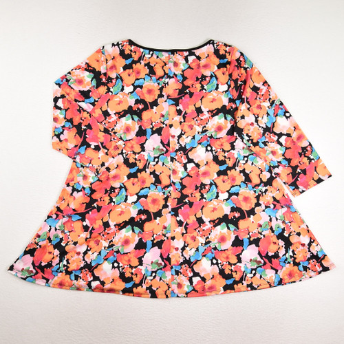 Women's Multi-Color Silky Pullover Blouse, Size XL