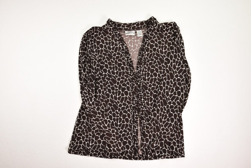 Women's Chico's Size 3 Giraffe Pattern Blouse