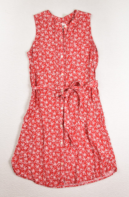 This is a red and white floral, belted sundress from Gap, Size XS.