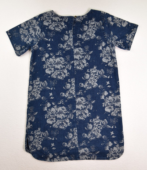 Women's Blue Floral Denim Dress by Denim Co., Size 8