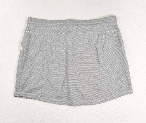 Women's Grey & White Stripe Knit Skort by Kyodan, Size L