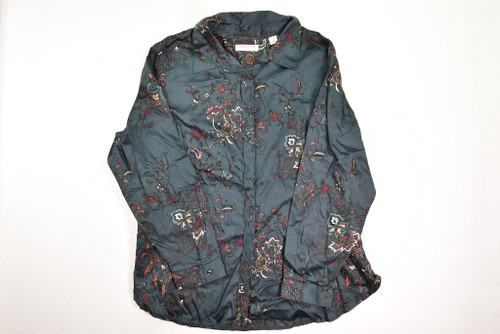 Women's Green Paisley Coldwater Creek Long Sleeve Blouse Size 2X
