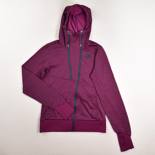 This is a purple, zip front hoodie by The North Face, Women's Size XS.  Like New.
