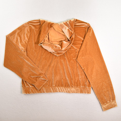Women's Gold Velvety Zip Front Hoodie by Fabletics, Size XXL