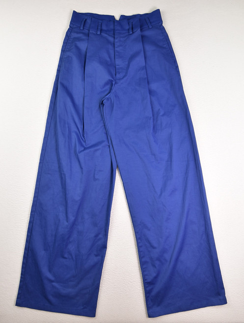 This is a pair of blue pleat front, wide leg pants by Zara, Size XS.