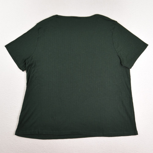 Women's Dark Green Knit Short Sleeve Shirt by Old Navy, Size L